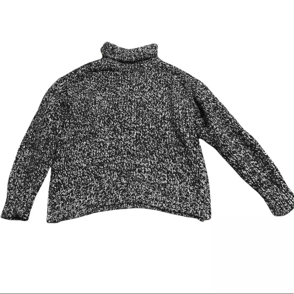 Zara Black/White Marled Chunky Sweater   Size Small - Picture 2 of 12